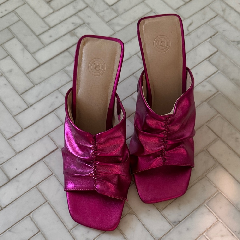 Urban Outfitters Shiny Pink Mules